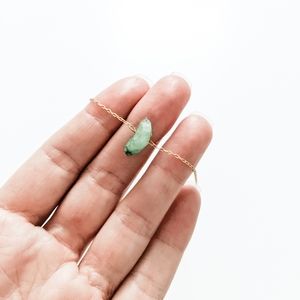 Mint Green Gemstone Gold-plated Necklace